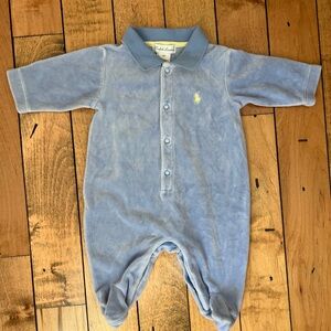 Ralph Lauren velour footie onesie 3 months
